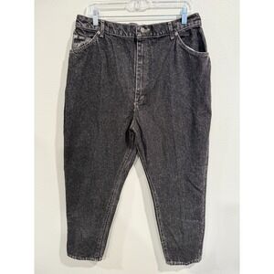 Lee Riders Capri Jeans Women's 18W Petite Black Denim Tapered Leg Acid Wash